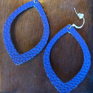 Pretty blue leather earrings